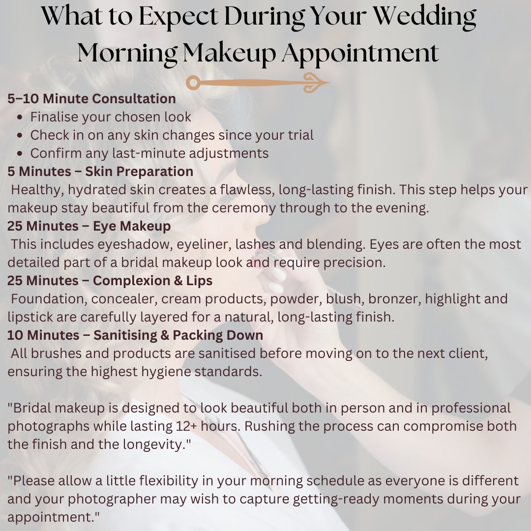 What to expect during your wedding morning makeup appointment
