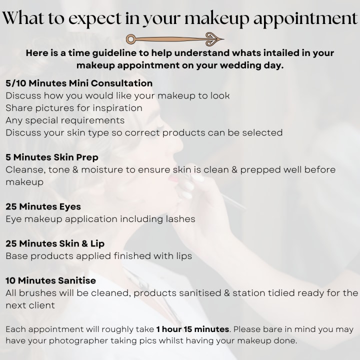 What to expect in your makeup appointment