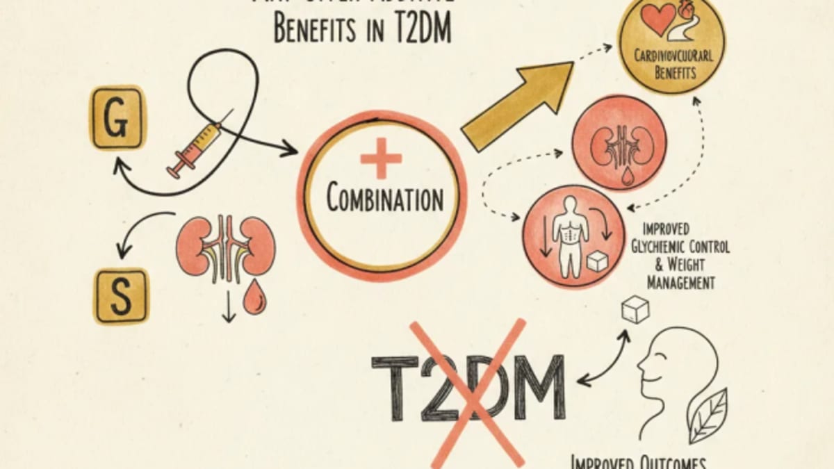 Combination GLP-1RA and SGLT2i May Offer Additive Benefits in T2DM