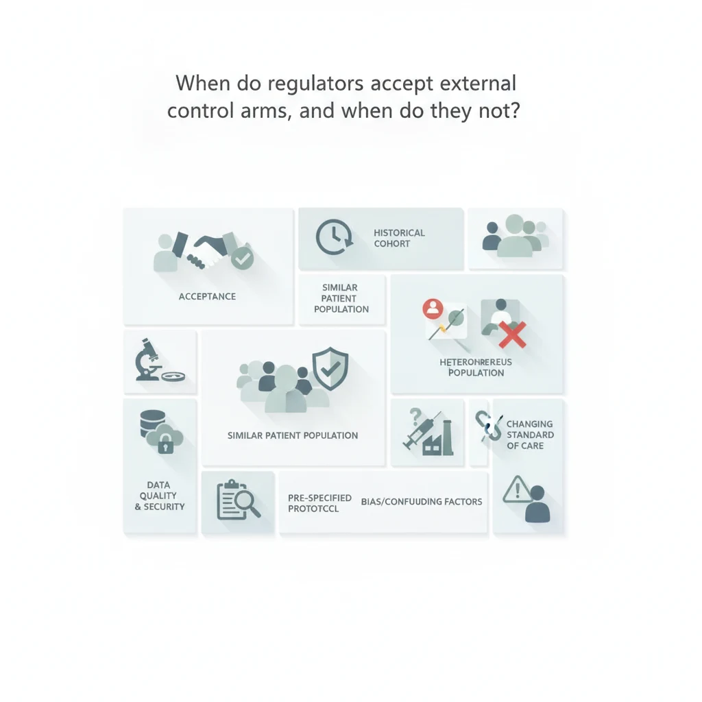 When do regulators accept external control arms, and when do they not?