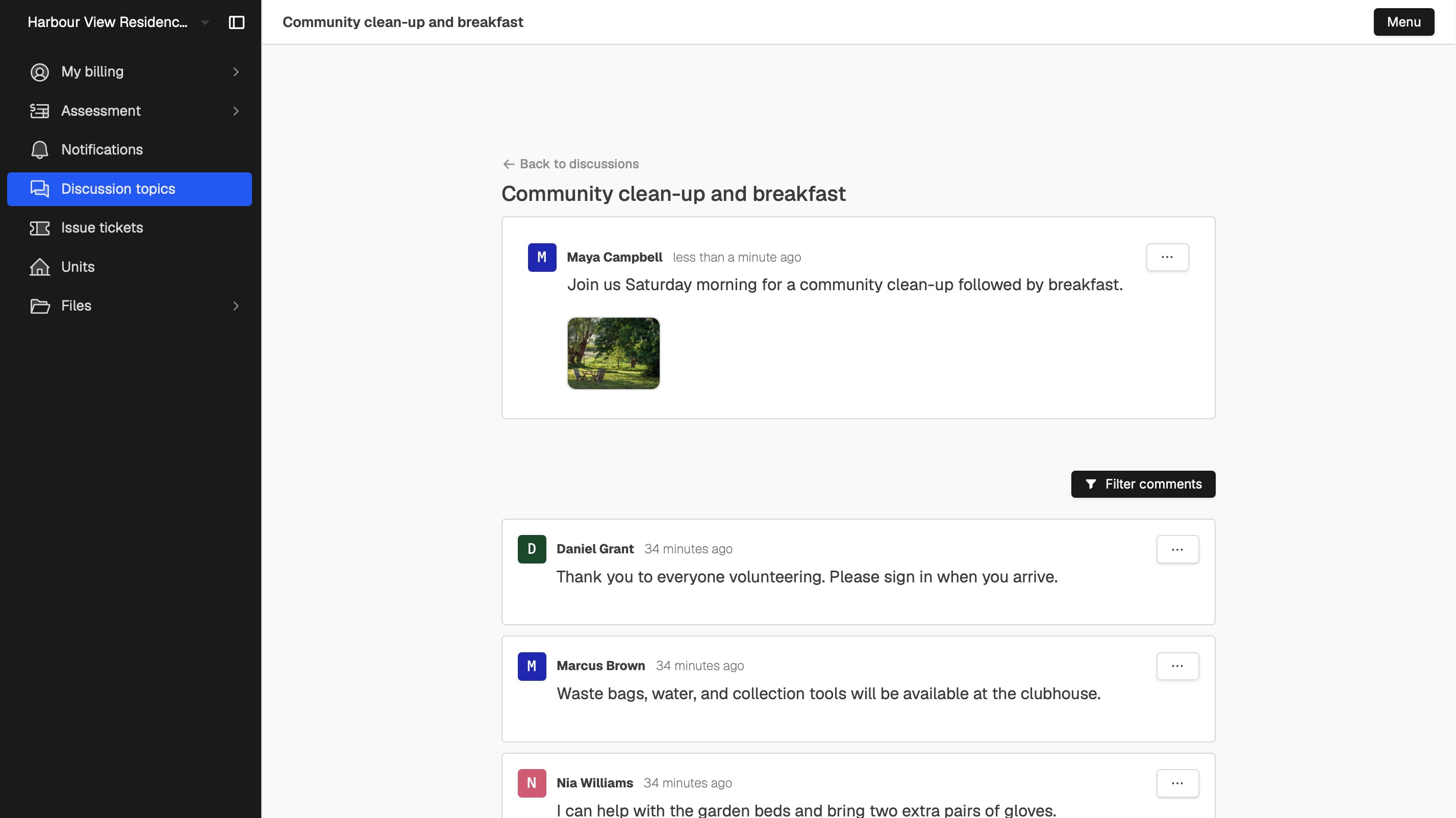 Avelden community communication and file sharing workspace