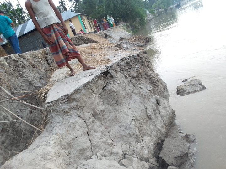 রংপুরের কাউনিয়ায় অসময়ে তিস্তানদী ভাঙন আতংকে গ্রামবাসীর