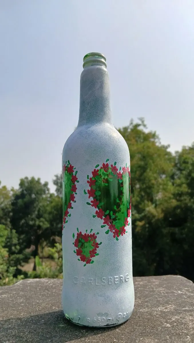 Hand-painted bottle art view 2