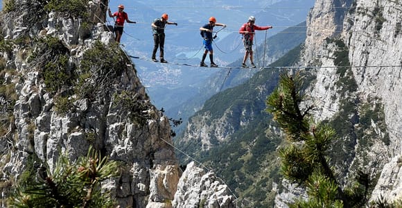 Andalo : expérience de la via ferrata, "Ferrata delle Aquile".