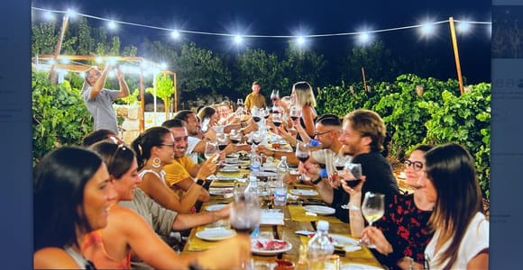 Cena en el viñedo y cata de vinos bajo las estrellas