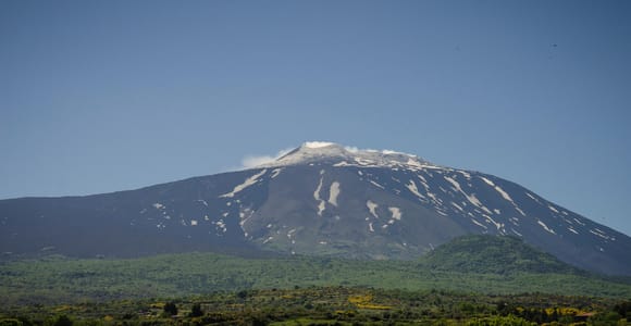 From Taormina: Mount Etna upper craters and Alcantara Gorges