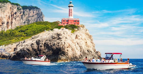 Depuis Sorrente : Excursion en bateau sur l'île de Capri avec transfert