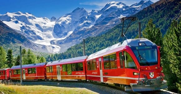 From Milan: Bernina Red Train and St. Moritz Tour