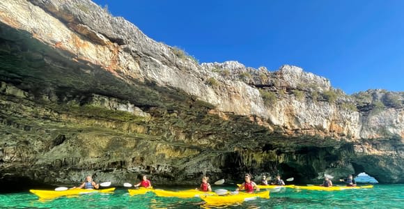 Leuca kayak tour + swimming + speleo-trek in cave