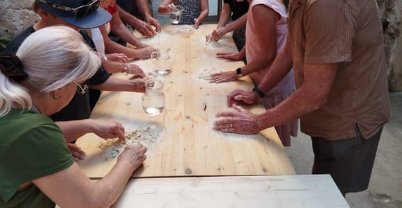 Lecce: Pasta Making Class in 1400s-Era Courtyard with Wine