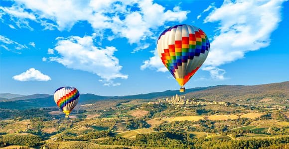 Vol en montgolfière en Toscane depuis la région du Chianti
