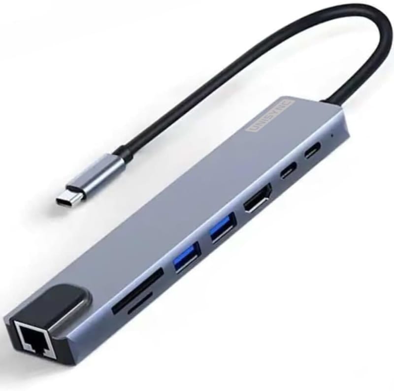 8-in-1 USB-C Docking Station – 87W PD Fast Charge, HDMI 4K, RJ45 Ethernet, Dual USB 3.0, Type-C, SD/TF Card Reader – Laptop & Tablet Hub