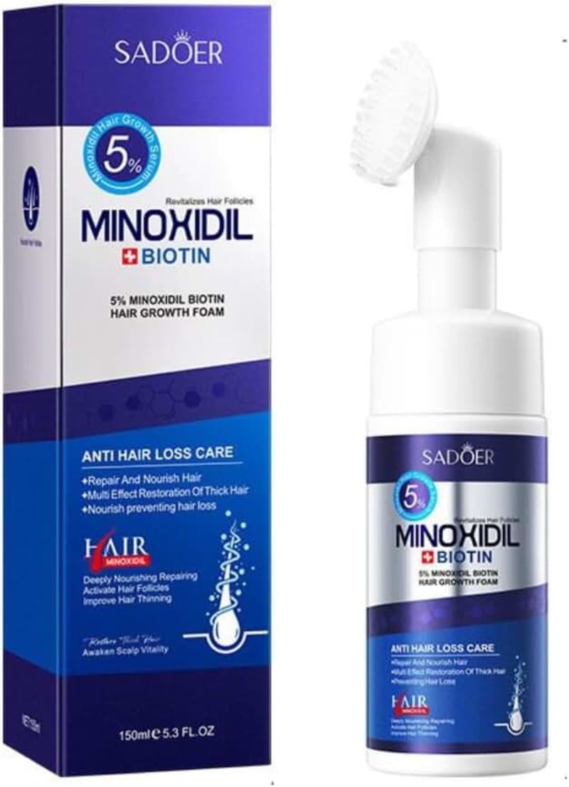SADOER Minoxidil + Biotin Hair Growth Serum, Anti-Hair Loss Treatment, 150ml