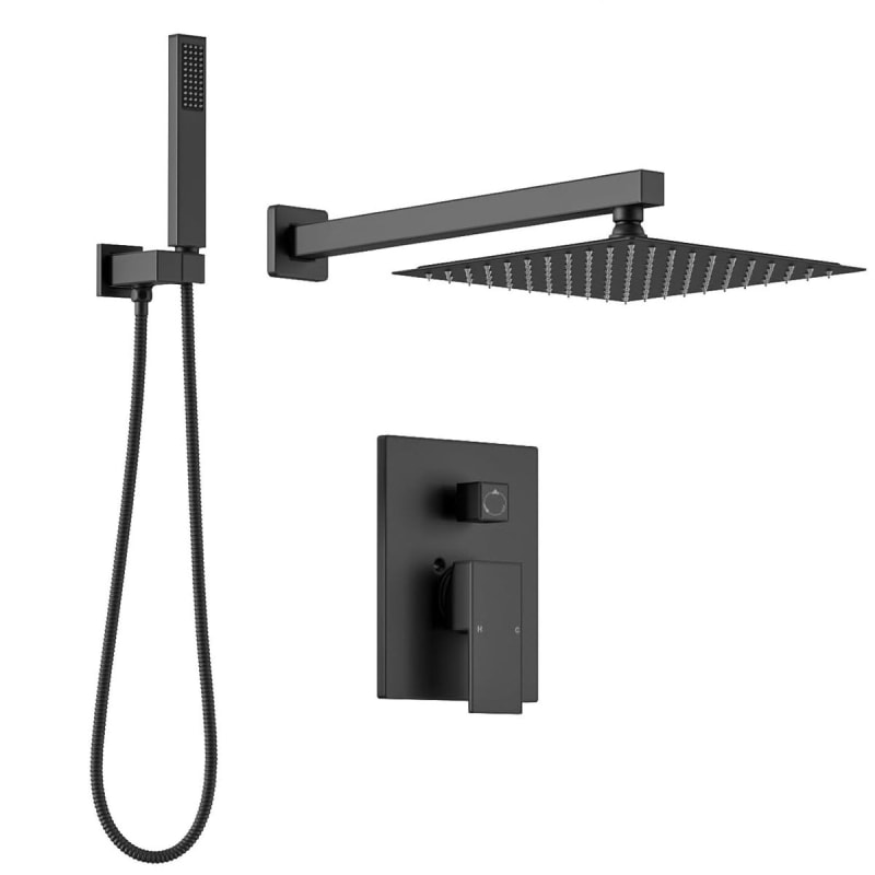 20cm Square Shower Sets With Handel Shower - Recessed Shower System