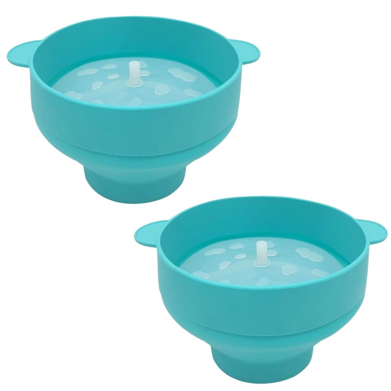 Foldable Silicone Popcorn Maker with Lid - 2 Pack