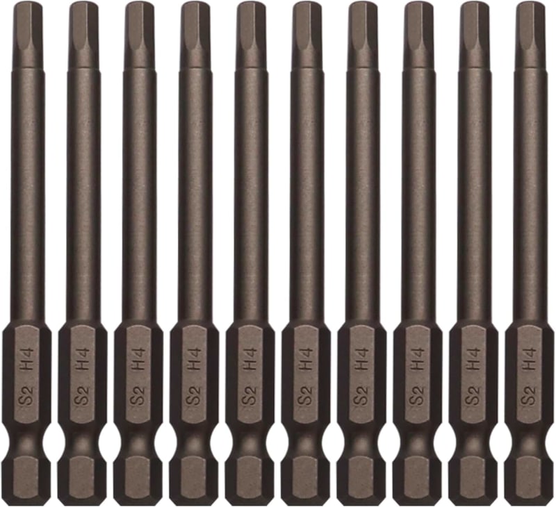 Hex Head Allen Wrench Drill Bits 5/32 Inch Hex Bit H4 S2 Steel Magnetic 1/4 Impact Driver Bits 3 Inch Long 10 Pack