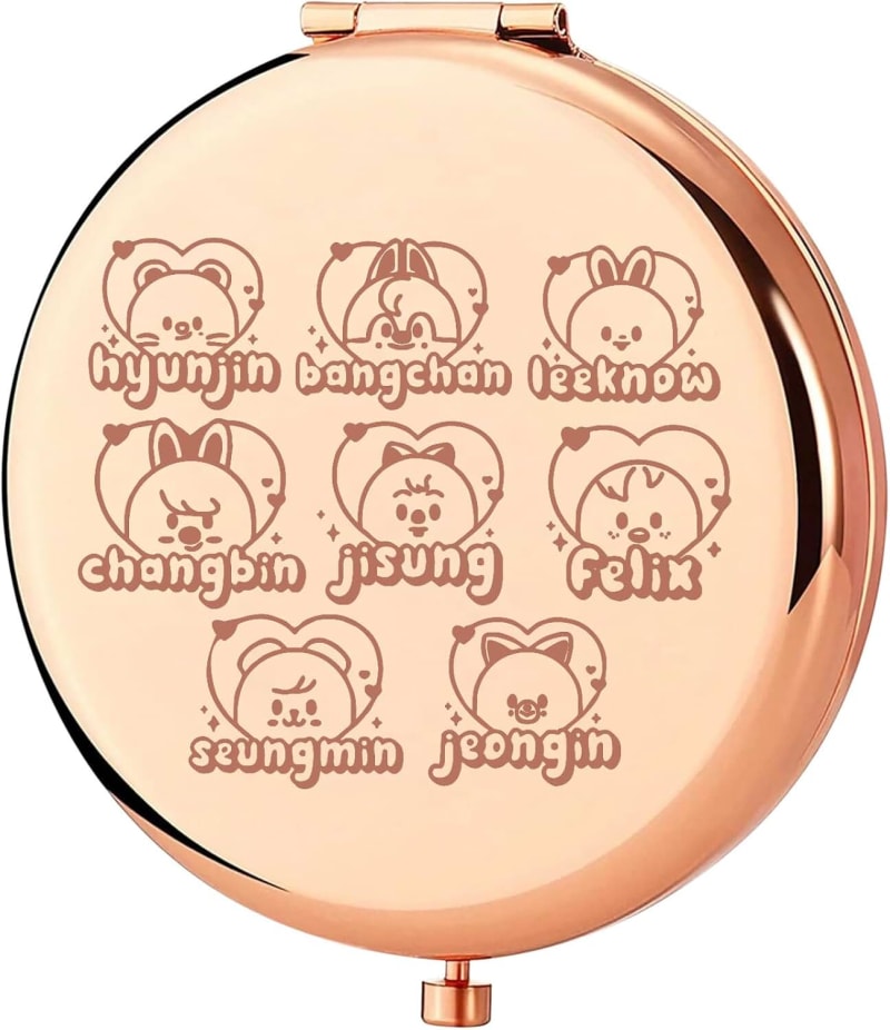 KEYCHIN Korean Pocket Mirror Korean Band Fans Gifts Korean Group Members Compact Makeup Mirror(Korean Hyunjin)
