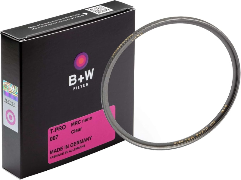 B + W Clear Protection Filter for Camera Lens – Ultra Slim Titan Mount (T-PRO), 007, HTC, 16 Layers Multi-Resistant and Nano Coating, Photography Filter, 37 mm