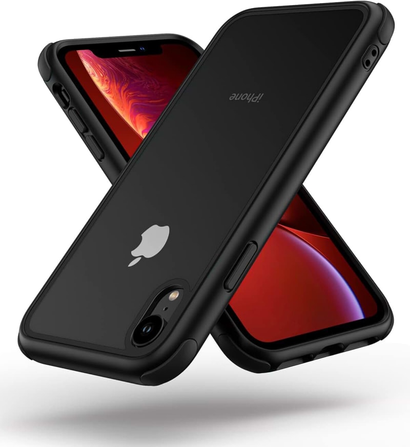 MobNano Compatible with iPhone XR, Ultra Thin Hybrid Case, Soft TPU Shockproof Bumper Anti Scratch Cover for iPhone XR - Black