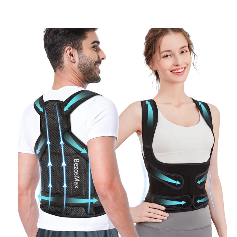 BezosMax Posture Corrector Adjustable Back Support for Pain Relief