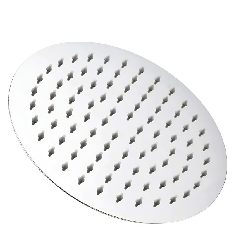 20cm Stainless Steel High Pressure Ultra Slim Round Shower Head - Silver