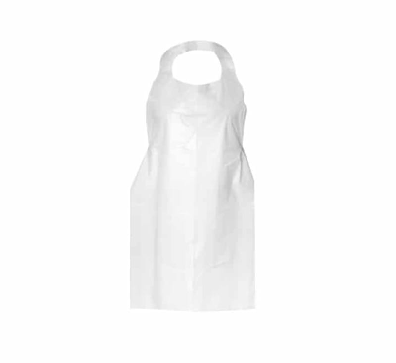 Disposable White Plastic Apron - One size fits all