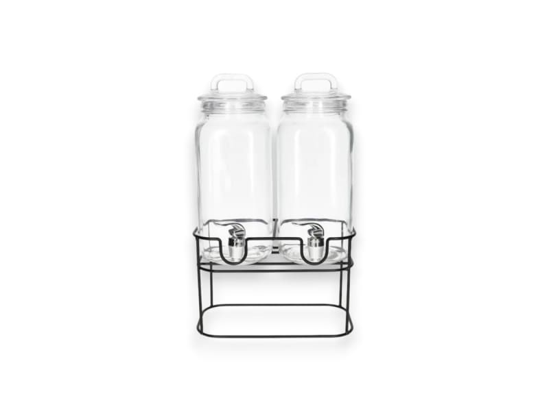 Glass Juice Jars with Iron Stand - 2300ml
