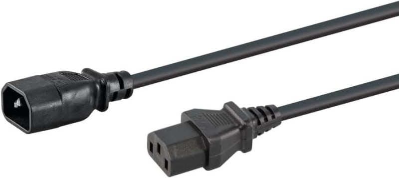 Kettle Male to Kettle Female Power Extension Cable, 1 Meter Length