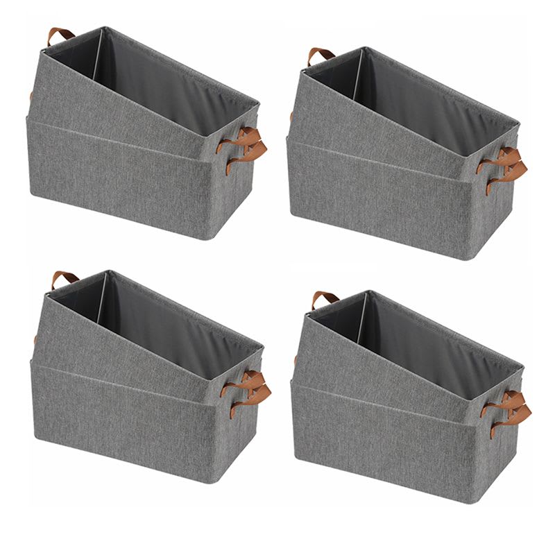 8 Pack Steel Frame Household Foldable Storage Container Box & Key Ring.