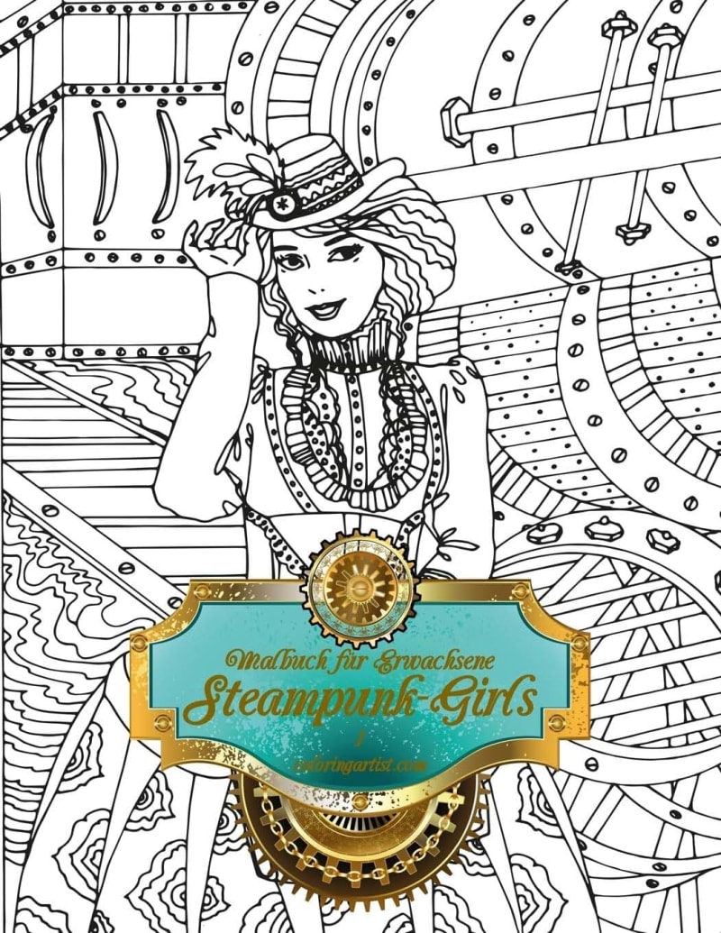 Malbuch für Erwachsene - Steampunk-Girls 1