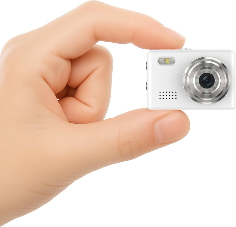 TRAX Portable Mini Camera 1080P Full HD Video Recorder - Discreet Keychain Digital Camcorder (White)
