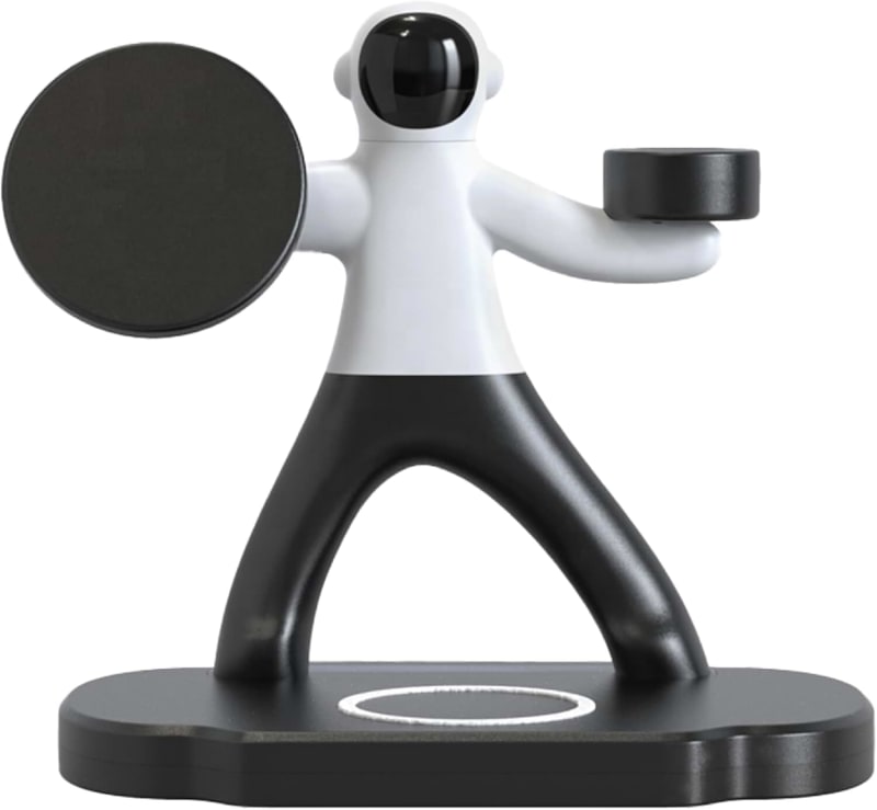 Supa Fly 3-in-1 Wireless Fast Charger | 15W iPhone, AirPods, Apple Watch Compatible | QC3.0 & PD Fast Charge Station with Magnets | Spaceman