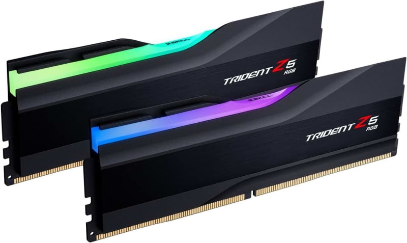 G.SKILL Trident Z5 RGB Series DDR5 RAM (Intel XMP 3.0) 32GB (2x16GB) 8000MT/s CL38-48-48-128 1.45V Desktop Computer Memory U-DIMM - Matte Black (F5-8000J3848H16GX2-TZ5RK)