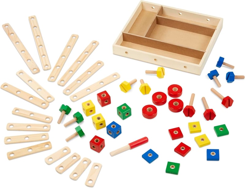 Melissa & Doug Kids Construction Toy Building 48-Piece Set in Box