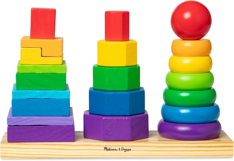 Melissa & Doug Geometric Stacker Toddler Toy