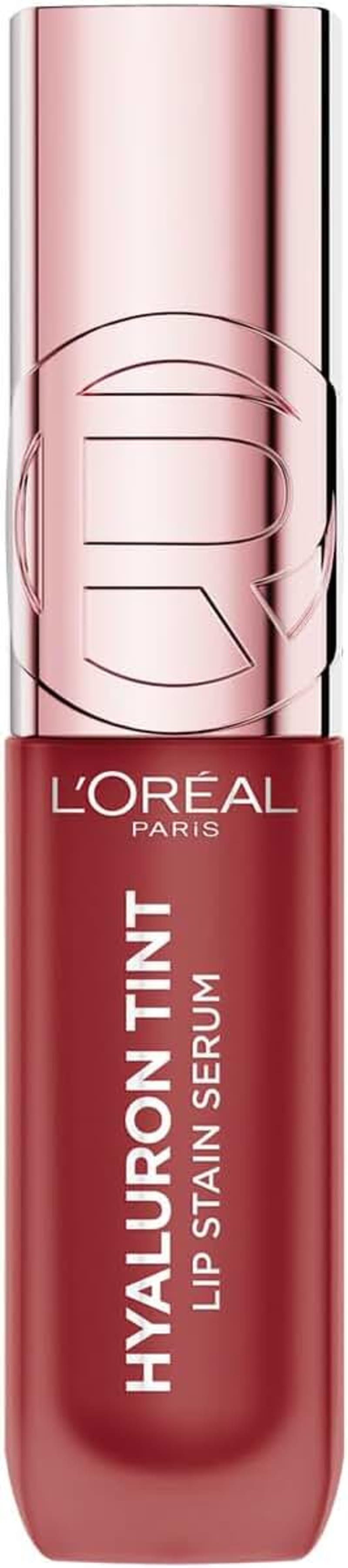 L'Oréal Paris Hyaluron Tint Lip Stain Serum, Instant Hydration, 12H Long-Lasting Wear, Vibrant Colour, Dual Benefit, Plush Precision Applicator, 521 Bordeaux Please