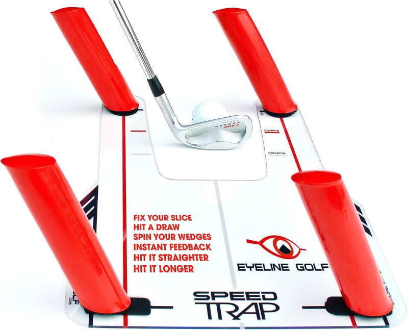 EyeLine Golf Speed Trap 1.0 - Build Confidence and Accuracy. Improve Your Swing with Slice and Hook Corrector- Swing Trainer & Path Aid, Size 12 x 18 Inches. 2018 Model. Made in USA