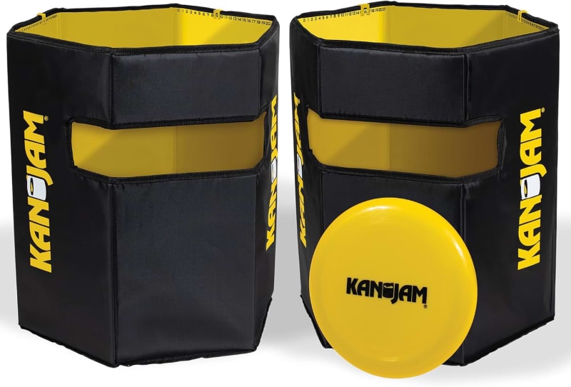 Kan Jam Pack ‘n Go Travel Disc Toss Game – Foldable Outdoor Set for Backyard, Beach, Park, or Tailgate – Standard or Sunrise Edition
