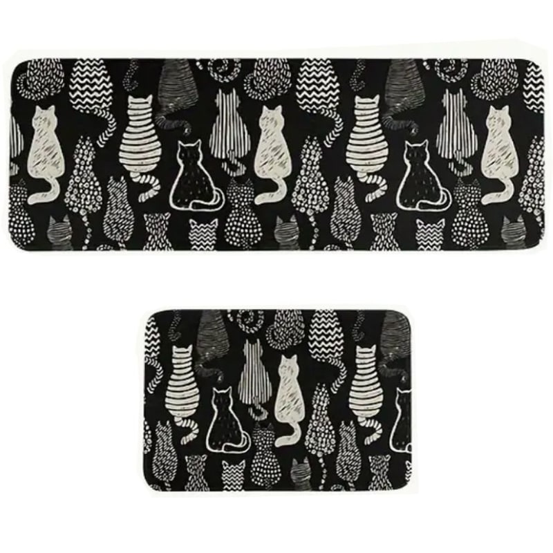 Super Absorbent Rug Mat Set Bath and Kitchen - Cat Family