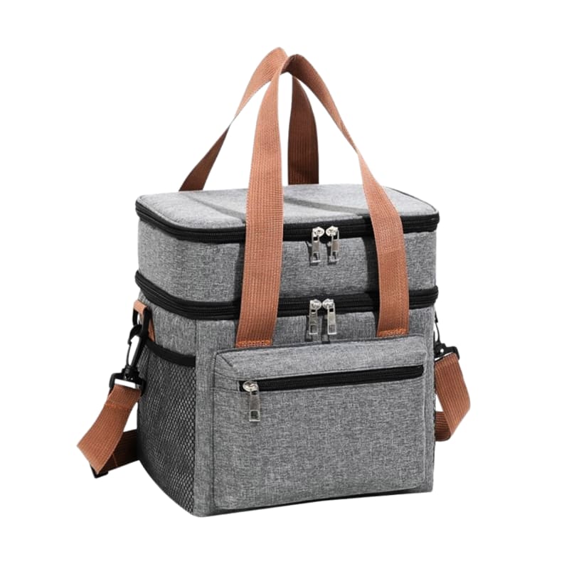Double Compartment Lunch Cooler Bag with Strap