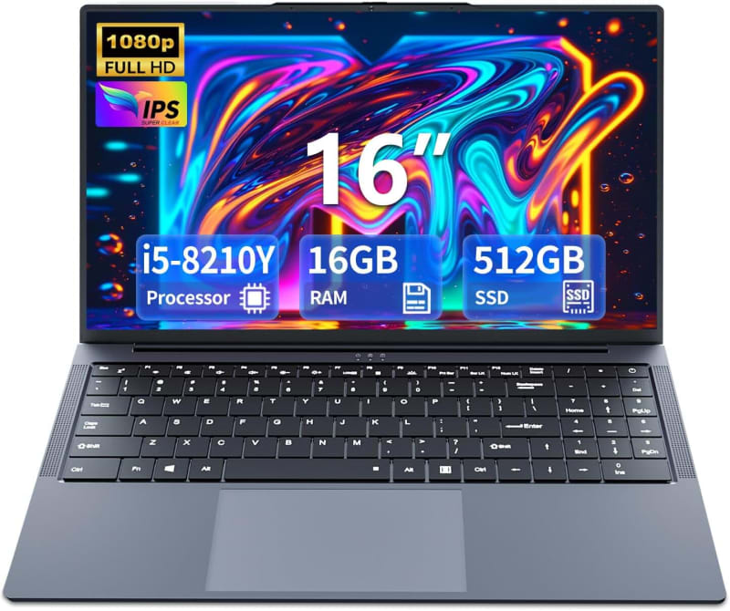 AVENKA Gaming Laptop i5, 16 inch Laptop Computer Up to 3.60GHz,Traditional Computers 16gb RAM 512GB SSD, Full HD 1920X1200 Display 180 Angle Opening for Business laptops
