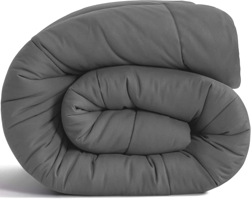 NTBAY Twin Comforter - Down Alternative Comforter Duvet Insert, All Season Bedding Quilted Duvet Insert with Corner Tabs, Machine Washable, Dark Grey