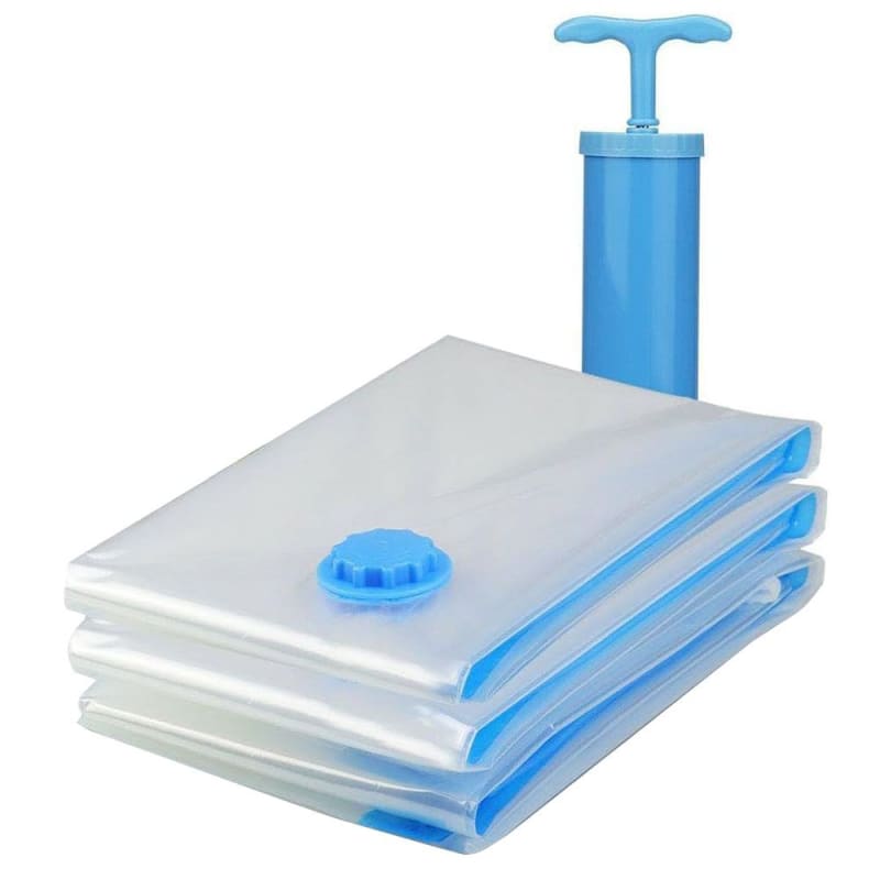 3 Pack Vacuum Storage Bags for Clothes Beddings Airtight with Hand Pump