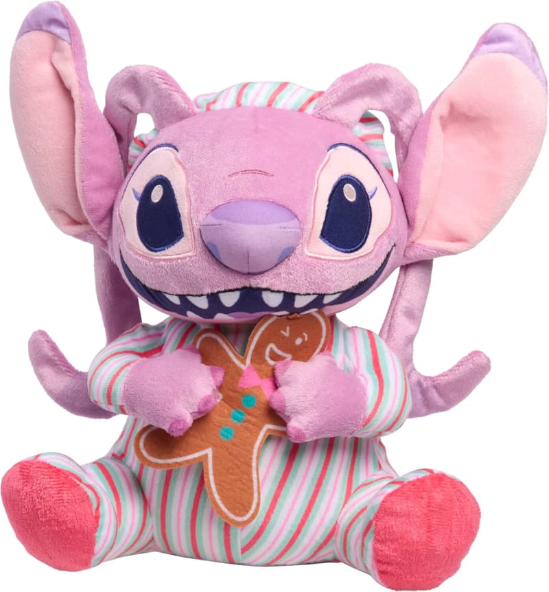 Disney Stitch 10-inch Holiday Feature Plush Angel Stuffed Animal with Music and Motion, Soft Cuddly Material, Toy for Fans, Girls, Kids, Ages 3 and Up by Just Play