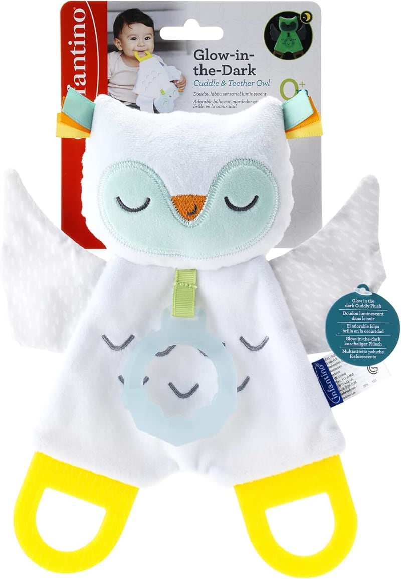 Infantino Glow-in-the-Dark Cuddle Owl Teether Toy