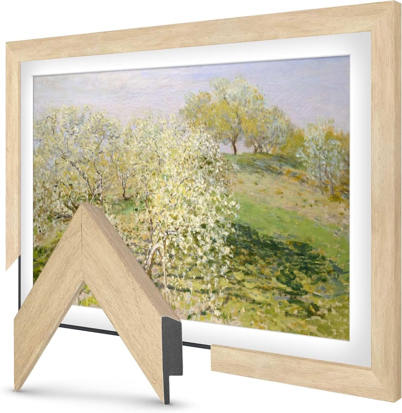 Deco TV Frames - Museum Maple Slim Frame Compatible ONLY with Samsung The Frame TV and Pro (75", Fits 2021-2025 Frame TV)