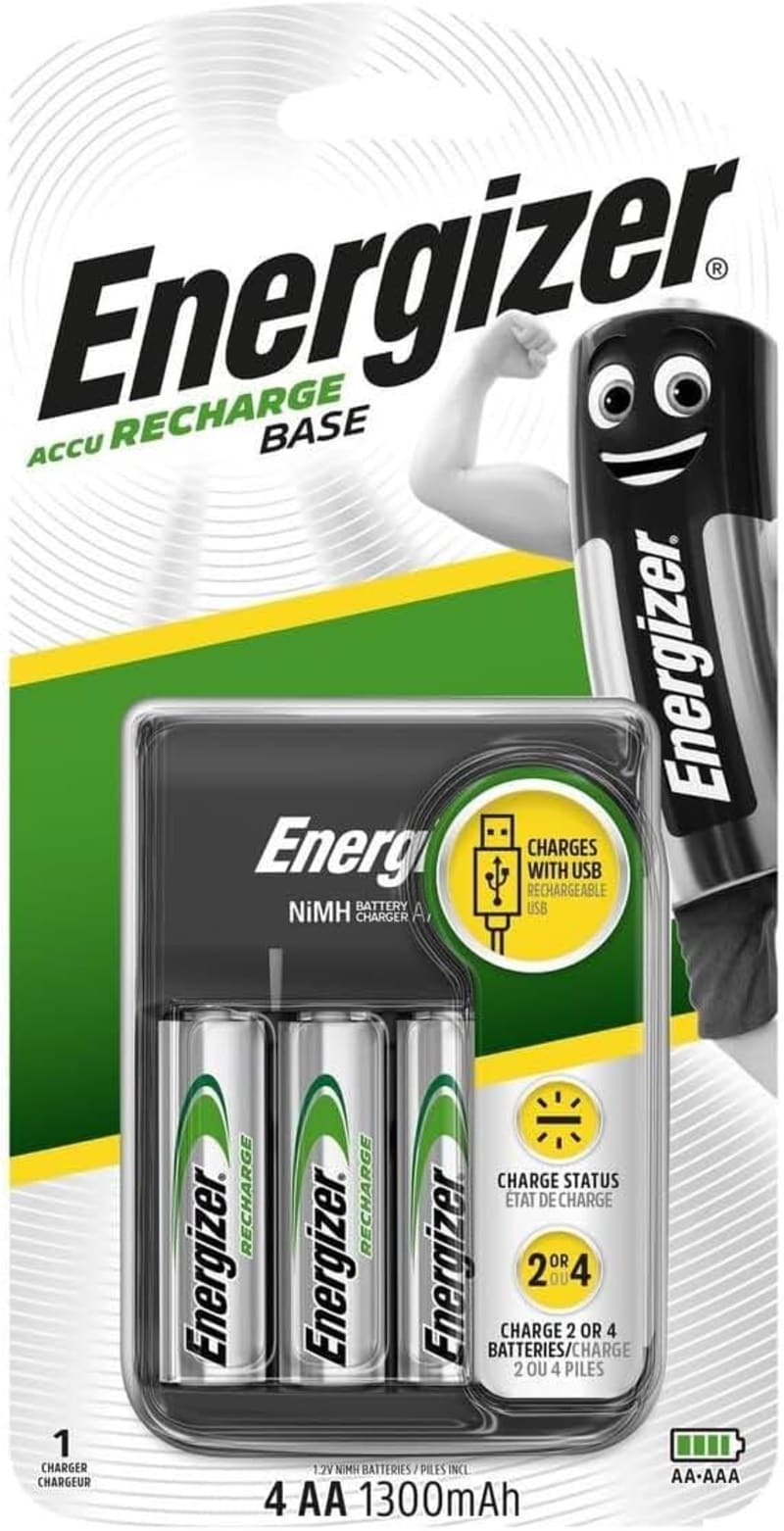 Energizer Base Charger with 4 x 1300mAh AA Batteries