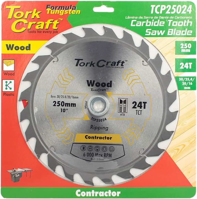 Tork Craft BLADE CONTRACTOR 250 X 24T 30/16 CIRCULAR SAW TCT