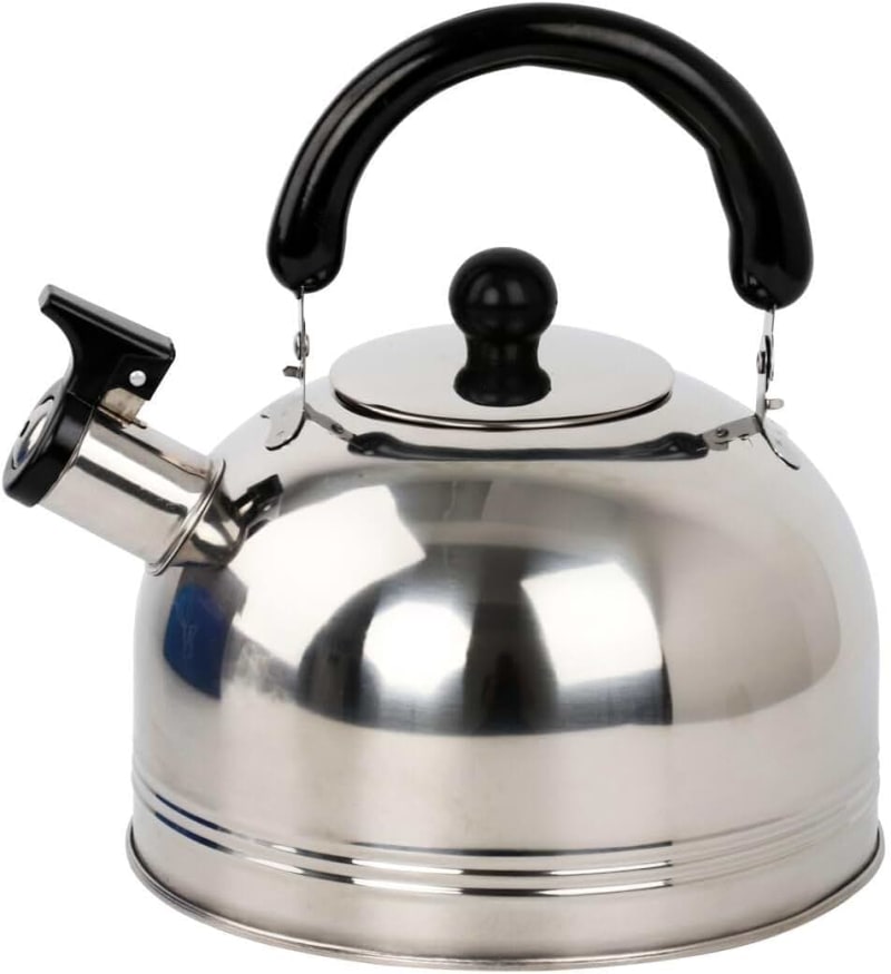 Leisure Quip Stainless Steel Whistling Kettle with Foldable Handle, 3 Litre Capacity