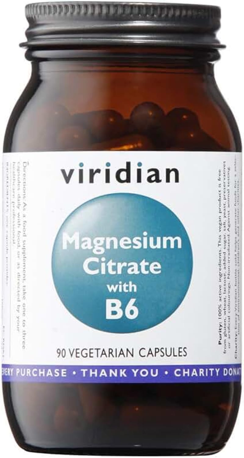 Viridian Magnesium Citrate & Vitamin B6 Vegetarian 90 Capsules